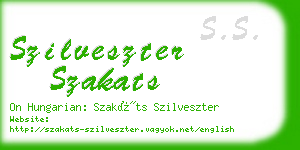 szilveszter szakats business card